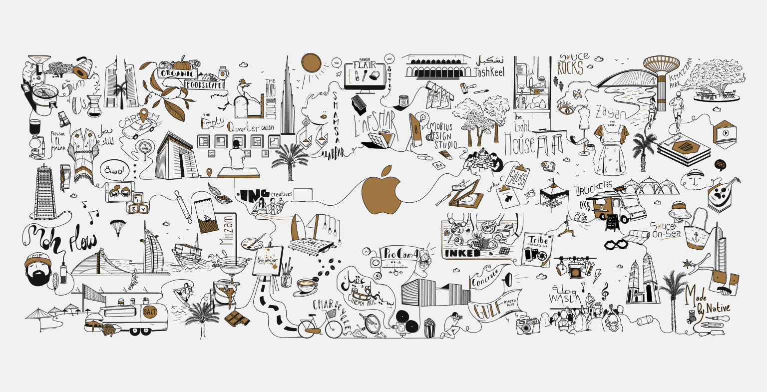 Apple Dubai Mall: "Creativity. Connected."