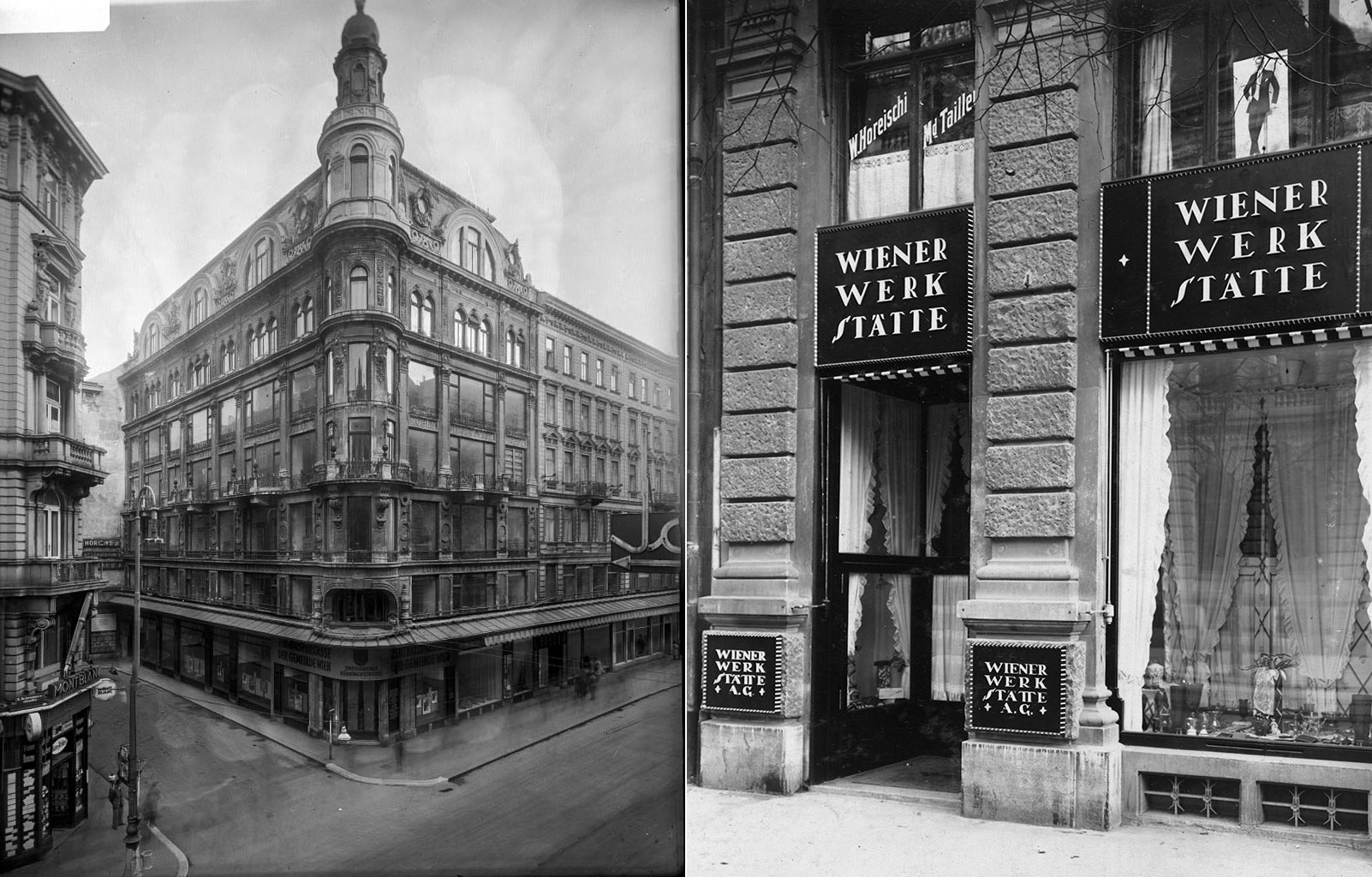 Das Geschäftshaus Zwieback um das Jahr 1940 und ehemalige Verkaufsstelle der Wiener Werkstätte