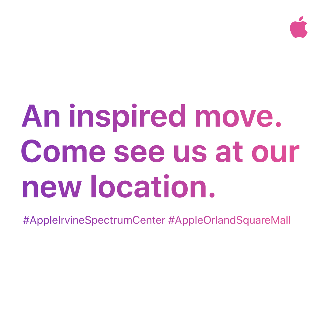 "An inspired move." — #AppleIrvineSpectrumCenter #AppleOrlandSquareMall